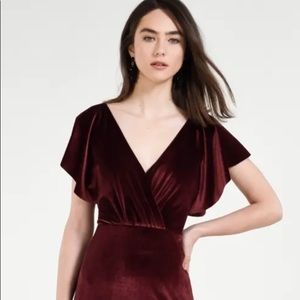 Jenny Yoo bridesmaids dress- Dark Berry Velvet - not altered